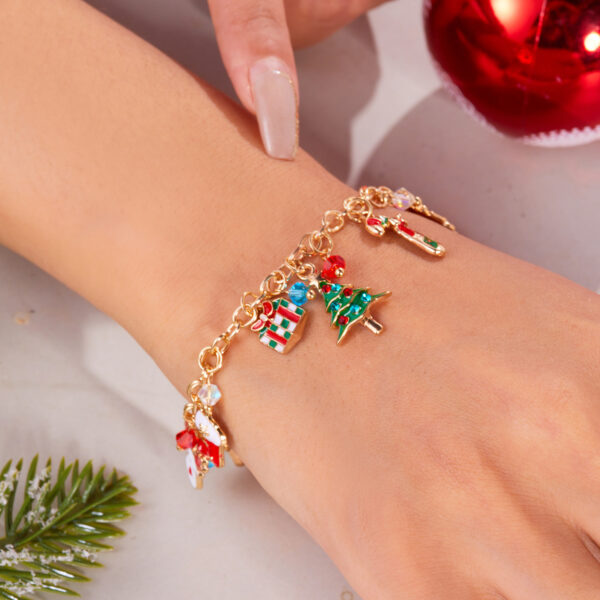 Personalized Christmas Bracelet Christmas Tree Santa Claus Pendant Bracelet For Women Jewelry - Image 3