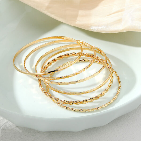 Bohemian Metal Chain Bracelet Set For Women Geometric Gold Color Thick Link Chain  Bangle Female Fashion Jewelry - Image 3