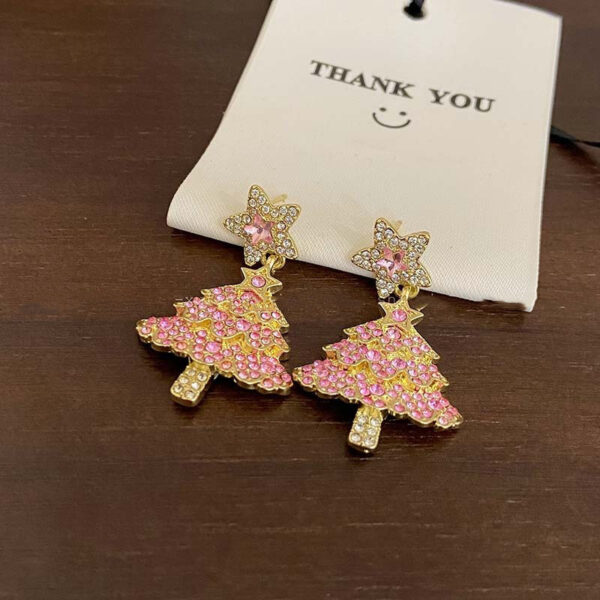 New Design Sweet Christmas Tree Earrings For Women Light Luxury Sparkling Zircon Dangle Earring Xmas Holiday Party Jewelry - Image 5