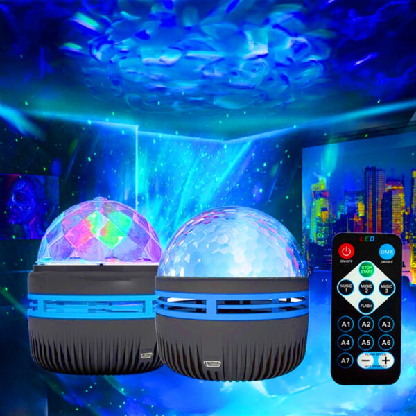 LED Star Galaxy Projector Lamp Spotlight Colorful Rotating Magic Ball Bedroom Atmosphere Lamp Bar KTV Disco Party Stage Light - Image 5