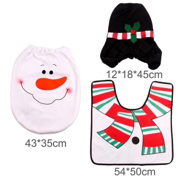 Merry Christmas Bathroom Curtain Santa Claus Toilet Seat Christmas Decorations - Image 10