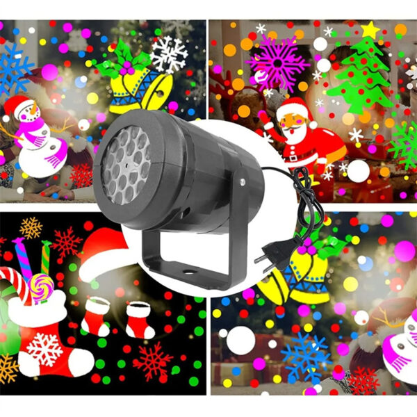 Christmas Party Lights Snowflake Projector Light Led Stage Light Rotating Xmas Pattern Outdoor Holiday Lighting Garden Christmas Decor - Image 5