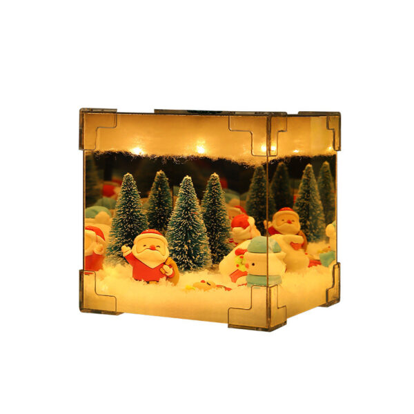 Christmas DIY Decorations Mirror And LED Cube Lamp 3D Santa Claus Snowman Tree Christmas Lights DIY Material Kit For Xmas Decor - Image 2