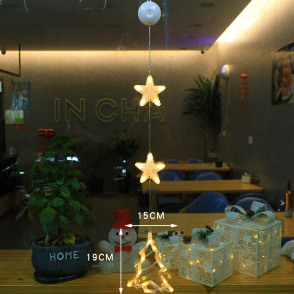 Christmas 3pcs LED Light Star Xmas Tree Hanging Sucker Lamp Window Ornaments Decoration For Home Xmas Navidad New Year Decor Christmas Decorations - Image 4