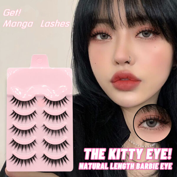 5 Pairs Manga Lashes New Arrival Anime Cosplay Natural Wispy  Korean Makeup Artificial False Eyelashes - Image 6