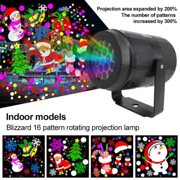 Christmas Party Lights Snowflake Projector Light Led Stage Light Rotating Xmas Pattern Outdoor Holiday Lighting Garden Christmas Decor - Image 3