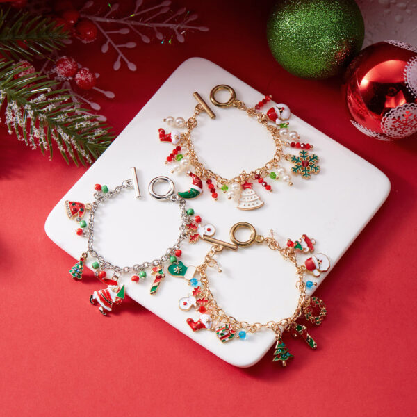 Personalized Christmas Bracelet Christmas Tree Santa Claus Pendant Bracelet For Women Jewelry - Image 5